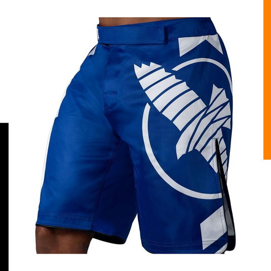 Fightshorts Hayabusa Icon (Largos) (Azul / Blanco) (Disponible por Encargo)