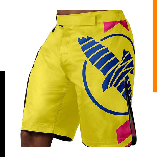 Fightshorts Hayabusa Icon (Largos) (Amarillo / Azul) (Disponible por Encargo)