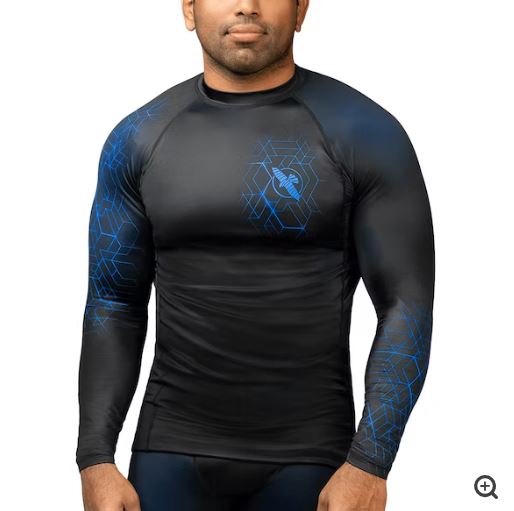 Rashguard Manga Larga Hayabusa Geo (Azul) (Disponible por Encargo)