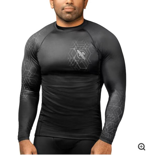 Rashguard Manga Larga Hayabusa Geo (Gris) (Disponible por Encargo)