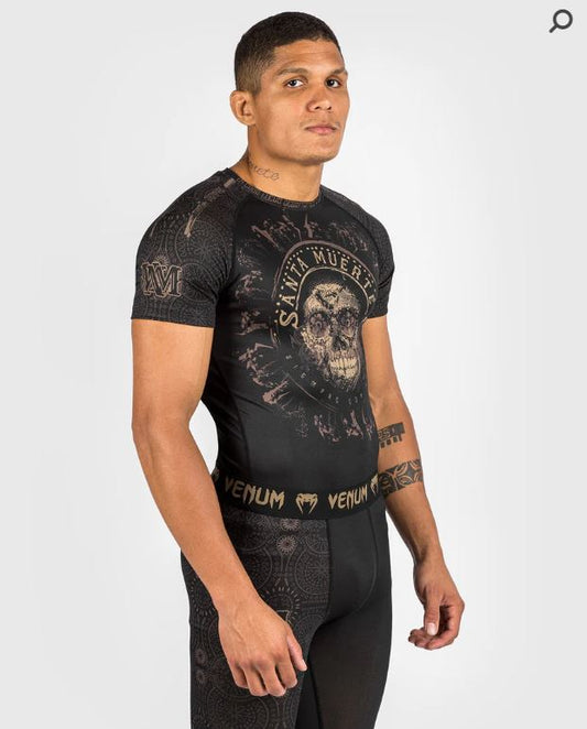 Rashguard Manga Corta Venum Santa Muerte Dark Side (Disponible por Encargo)