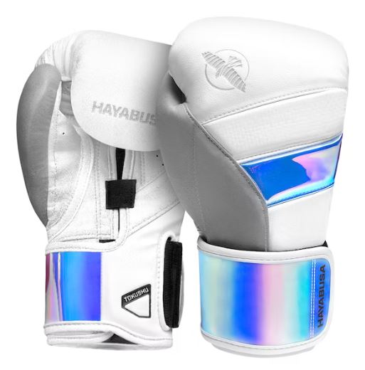 Guantes de Box Hayabusa T3 (Blanco / Plateado) (Disponible por Encargo)