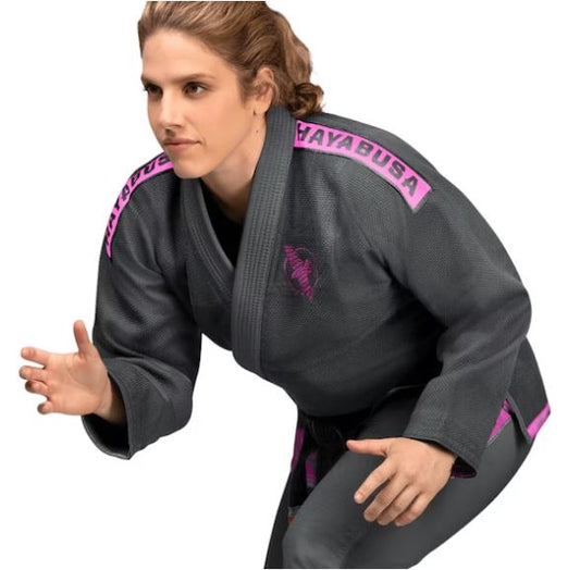 Uniforme de Jiujitsu Brasileño Liviano Hayabusa Lightweight (Gris / Rosado) (Disponible por Encargo)