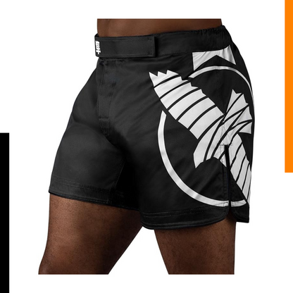 Fightshorts Hayabusa Icon (Cortos) (Negro / Blanco) (Disponible en Costa Rica y por Encargo)