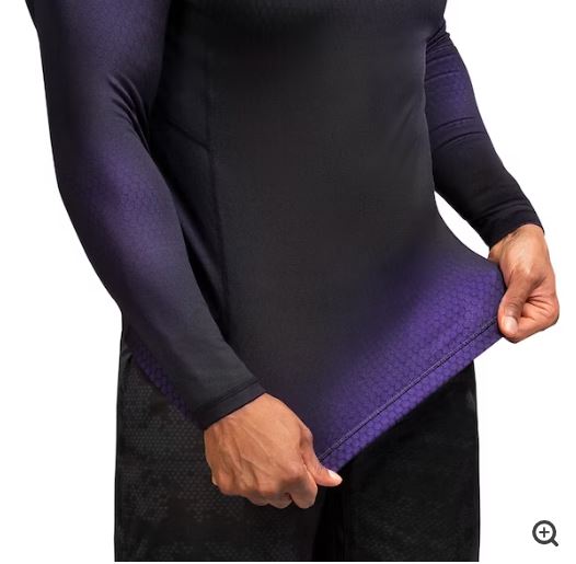 Rashguard Manga Larga Hayabusa Fusion (Negro / Morado) (Disponible por Encargo)