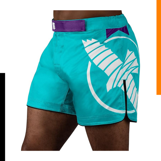 Fightshorts Hayabusa Icon (Cortos) (Turquesa / Blanco) (Disponible en Costa Rica y por Encargo)