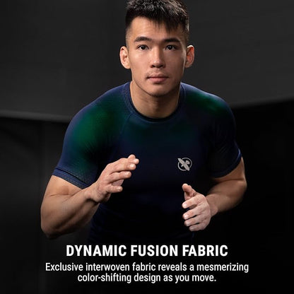 Rashguard Manga Corta Hayabusa Fusion (Azul / Verde) (Disponible en Costa Rica y por Encargo)