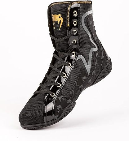 Zapatos de Box Venum Elite Evo Monogram (Negro / Negro) (Disponible por Encargo)