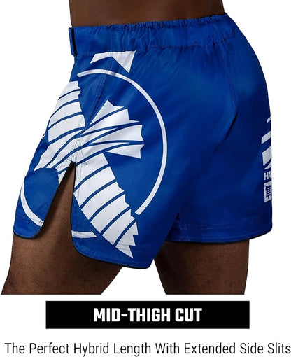 Fightshorts Hayabusa Icon (Cortos) (Azul / Blanco) (Disponible en Costa Rica y por Encargo)