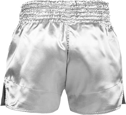 Fightshorts de Muay Thai Venum Classic (Plateado / Negro) (Disponible por Encargo)