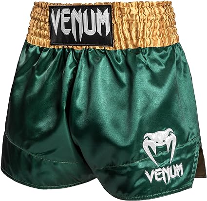 Fightshorts de Muay Thai Venum Classic (Verde / Dorado / Blanco) (Disponible por Encargo)