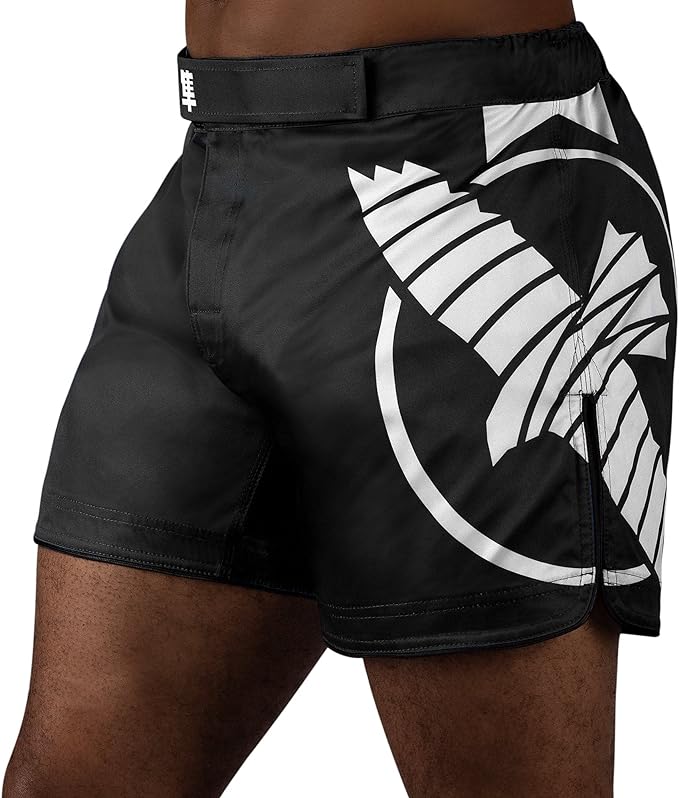 Fightshorts Hayabusa Icon (Cortos) (Negro / Blanco) (Disponible en Costa Rica y por Encargo)