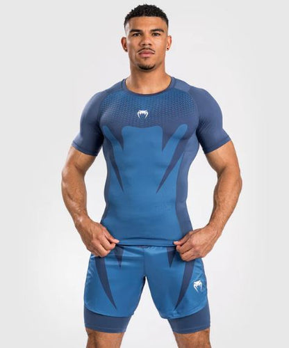 Rashguard Manga Corta Venum Attack (Azul / Azul) (Disponible en Costa Rica y por Encargo)