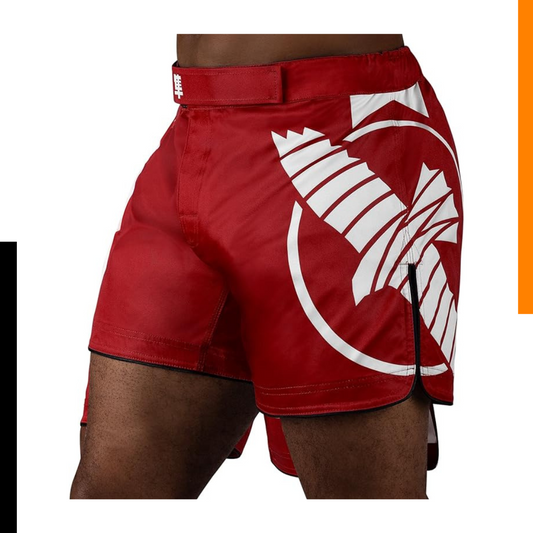 Fightshorts Hayabusa Icon (Cortos) (Rojo / Blanco) (Disponible por Encargo)