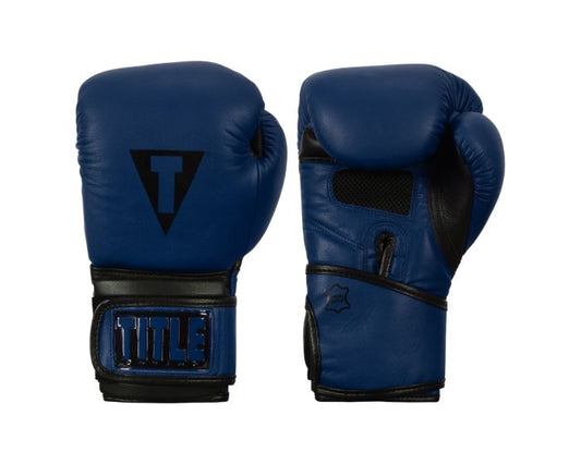 Guantes de Box Title Dauntless (Cuero) (Azul / Negro) (Disponible por Encargo)