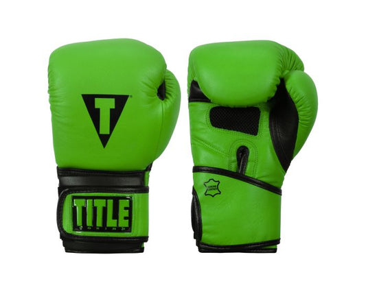 Guantes de Box Title Dauntless (Cuero) (Lima / Negro) (Disponible por Encargo)