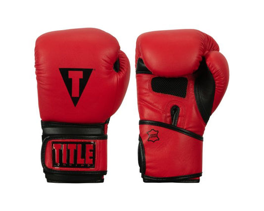 Guantes de Box Title Dauntless (Cuero) (Rojo / Negro) (Disponible por Encargo)